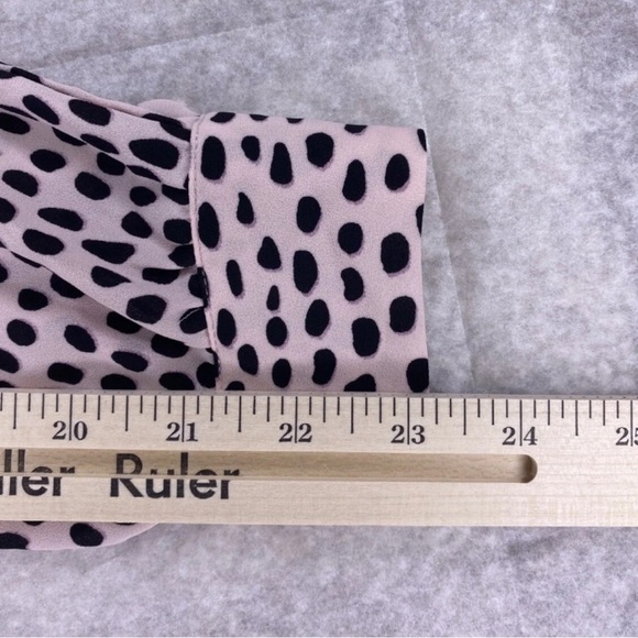J. Crew Top Womens Extra Extra Small XXS Pink Long Sleeve Leopard Piping Keyhole - Picture 12 of 13